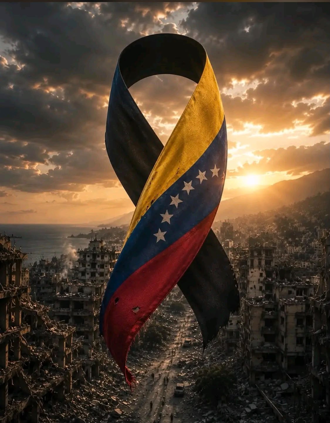 Lazo de luto por Venezuela